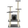 Dunkelgrauer Katzenkratzbaum mit Sisal-Kratzsäulen Medviga 110cm