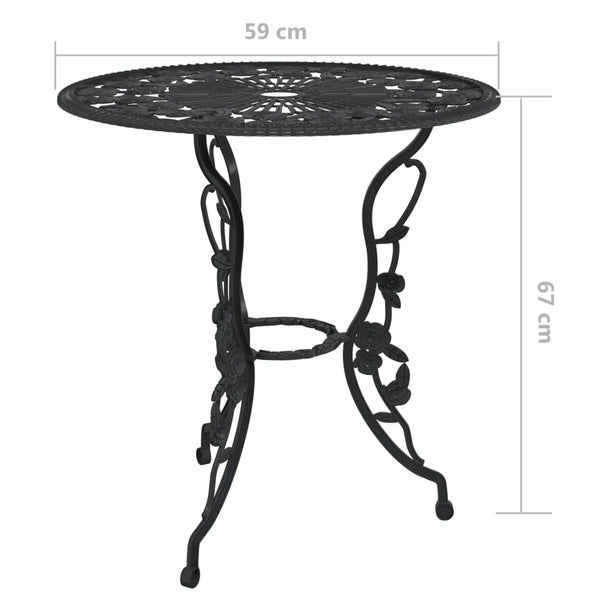 Musta bistrosetti Geza (3-osainen, valualumiini)
