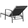 Schwarze Sonnenliege mit Kissen Jafar (Polyrattan)