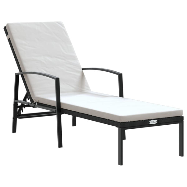 Schwarze Sonnenliegen und kleiner Tisch Aidan (2 Stk.)