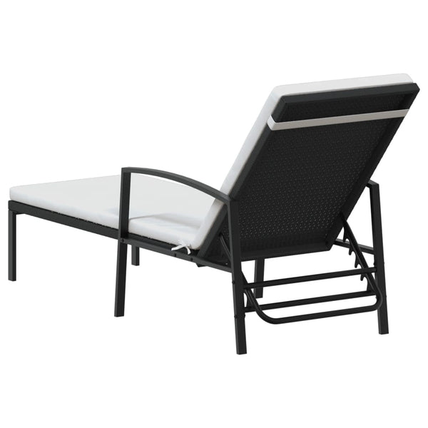 Schwarze Sonnenliegen und kleiner Tisch Aidan (2 Stk.)
