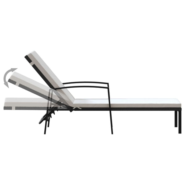 Schwarze Sonnenliegen und kleiner Tisch Aidan (2 Stk.)