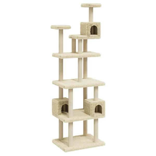 Katzenkratzbaum Cremefarben Sisal-Kratzstämmen Concepcion 188cm