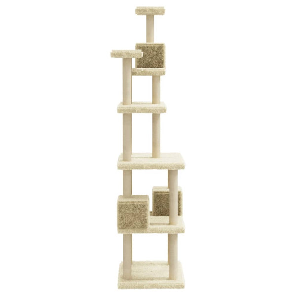 Katzenkratzbaum Cremefarben Sisal-Kratzstämmen Concepcion 188cm