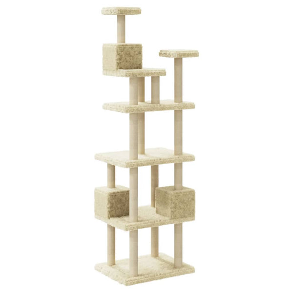 Katzenkratzbaum Cremefarben Sisal-Kratzstämmen Concepcion 188cm