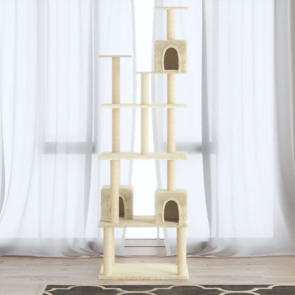 Katzenkratzbaum Cremefarben Sisal-Kratzstämmen Concepcion 188cm