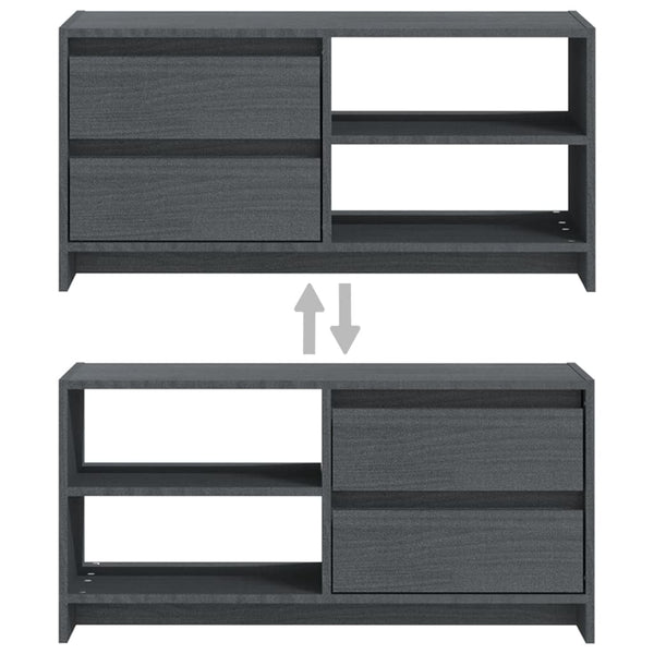 Graues TV-Lowboard Vitanov 80x31x39cm (Kiefer)