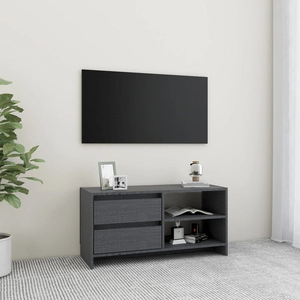 Graues TV-Lowboard Vitanov 80x31x39cm (Kiefer)