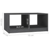 Grauer Couchtisch Zeik 75x50x33,5cm (Kiefer)