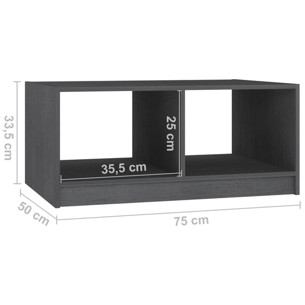 Grauer Couchtisch Zeik 75x50x33,5cm (Kiefer)