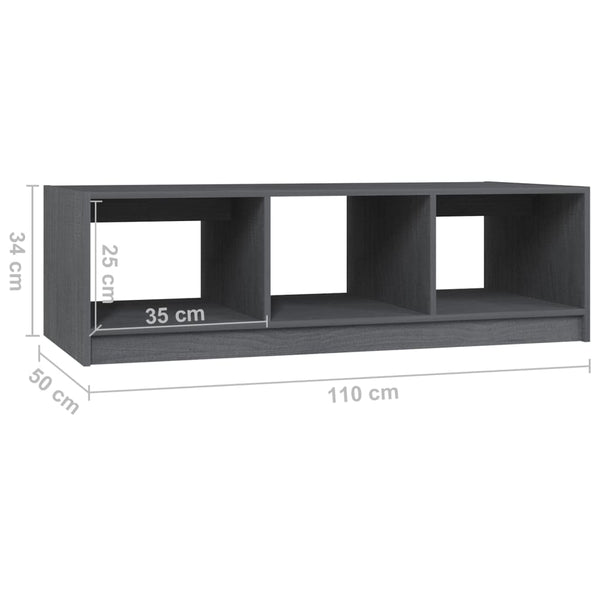 Grauer Couchtisch Zinel 110x50x34cm (Kiefer)