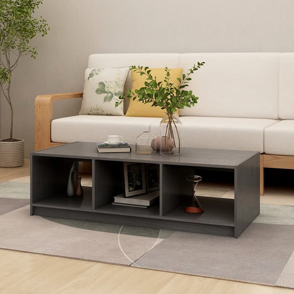 Grauer Couchtisch Zinel 110x50x34cm (Kiefer)