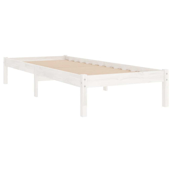 Weißes Bettgestell Tomiris 75x190cm (Holz, Small Single)