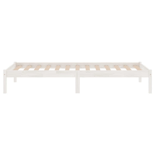 Weißes Bettgestell Tomiris 75x190cm (Holz, Small Single)