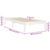 Weißes Bettgestell Tomiris 75x190cm (Holz, Small Single)