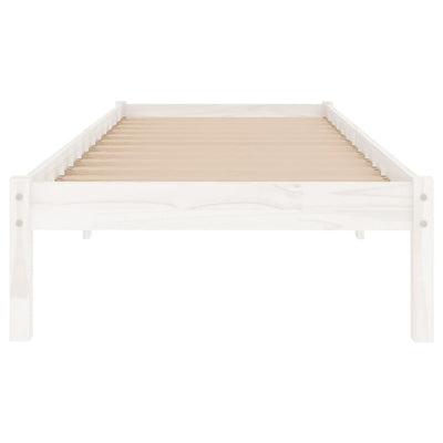 Weißes Bettgestell Tomiris 90x190cm (Holz, Einzelbett)