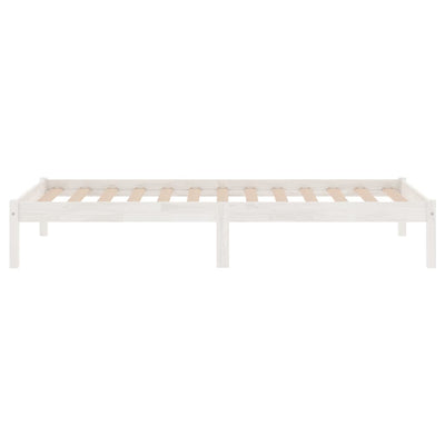 Weißes Bettgestell Tomiris 90x190cm (Holz, Einzelbett)