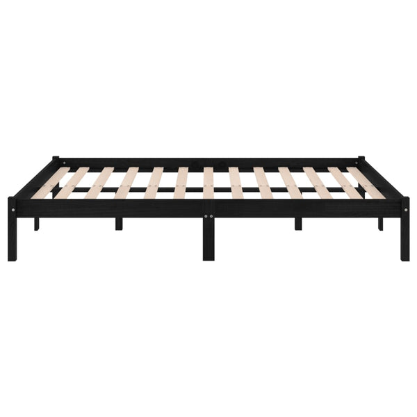 Schwarzes Bettgestell Tomiris 135x190cm (Doppelbett)