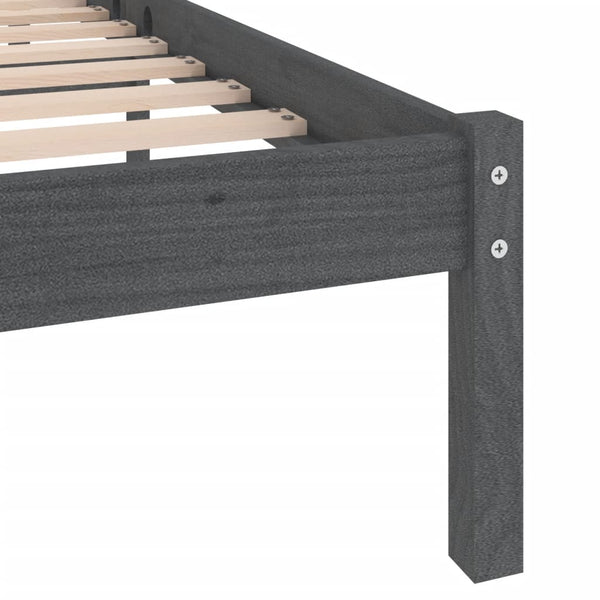 Graues Bettgestell Tomiris 200x200cm (Kiefer)