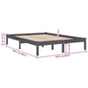 Graues Bettgestell Tomiris 200x200cm (Kiefer)