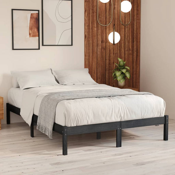 Graues Bettgestell Tomiris 200x200cm (Kiefer)