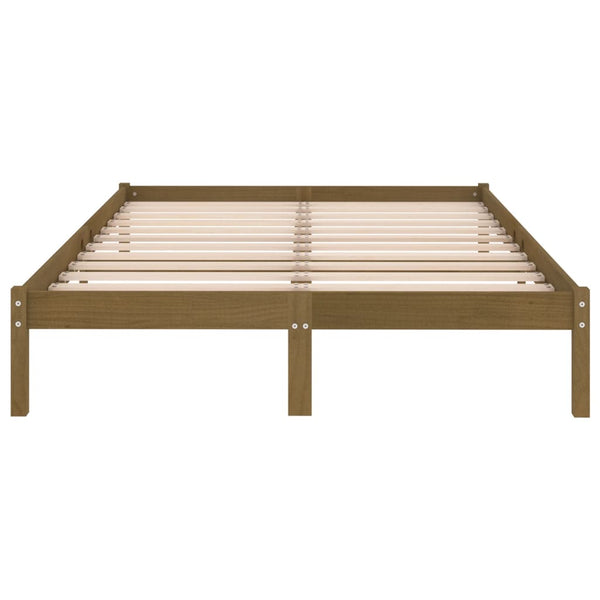 Honigbraunes Bettgestell Tomiris 200x200cm (Kiefer)
