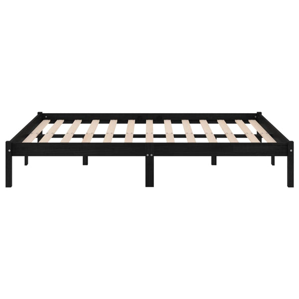 Schwarzes Bettgestell Tomiris 200x200cm (Kiefer)