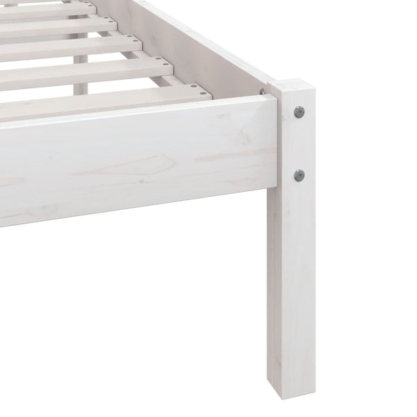 Weißer Bettrahmen Lexie 75x190cm (Holz, kleines Einzelbett)