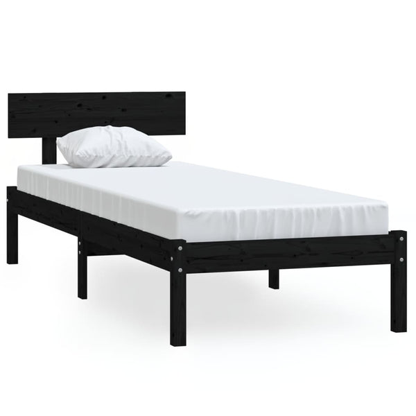 Schwarzes Bettgestell Lexie 75x190cm (Holz small single)