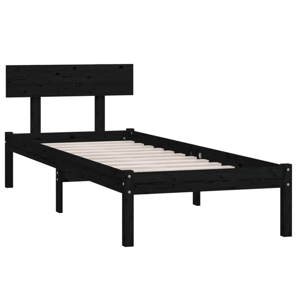 Schwarzes Bettgestell Lexie 75x190cm (Holz small single)