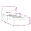 Schwarzes Bettgestell Lexie 75x190cm (Holz small single)