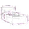 Schwarzes Bettgestell Lexie 90x190cm (Einzelbett)