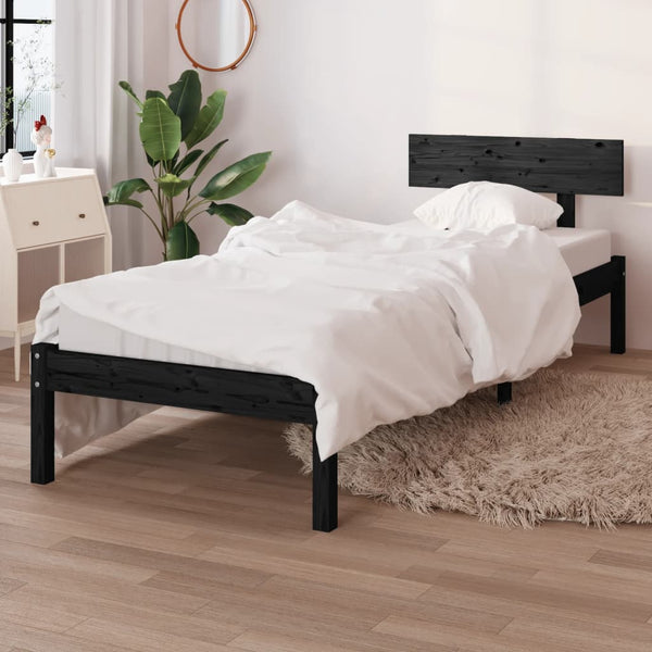 Schwarzes Bettgestell Lexie 90x190cm (Einzelbett)