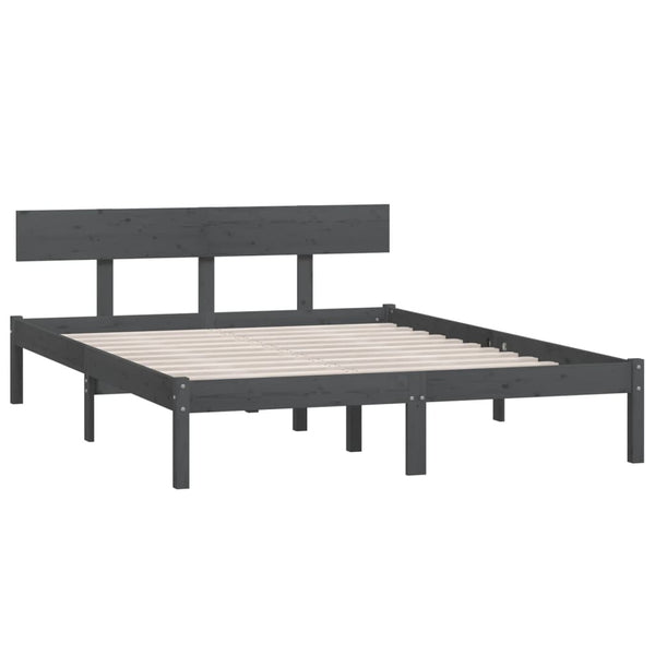 Grauer Bettrahmen Lexie 120x190cm (Holz, Small Double)