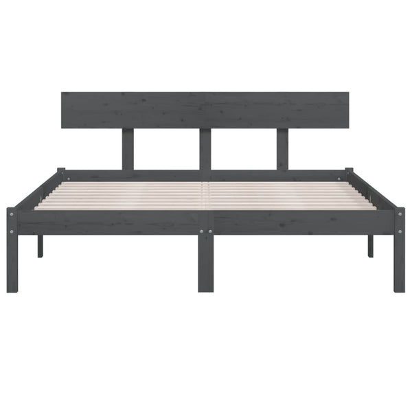 Grauer Bettrahmen Lexie 120x190cm (Holz, Small Double)