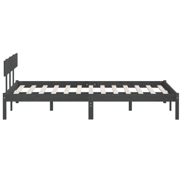 Grauer Bettrahmen Lexie 120x190cm (Holz, Small Double)
