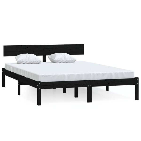 Schwarzes Bettgestell Lexie 135x190cm (Doppelbett)