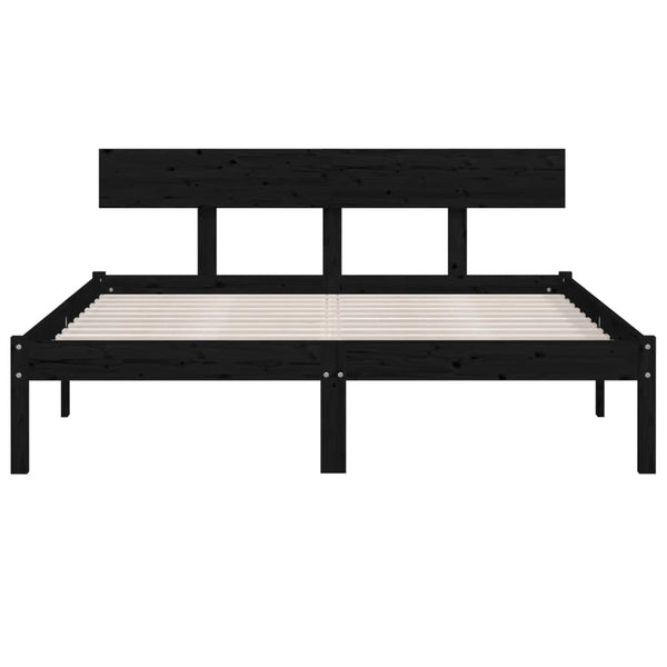 Schwarzes Bettgestell Lexie 135x190cm (Doppelbett)