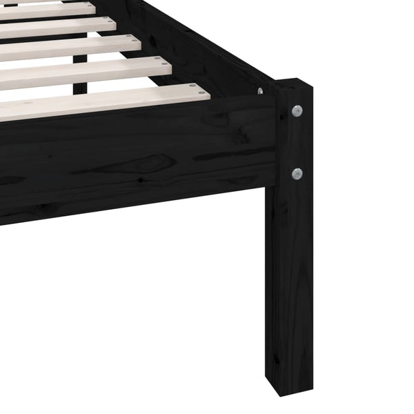 Schwarzes Bettgestell Lexie 135x190cm (Doppelbett)
