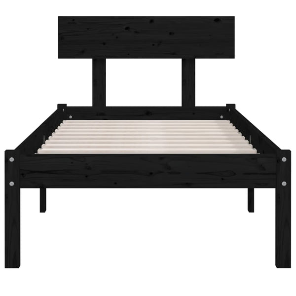 Schwarzes Bettgestell Lexie 90x200cm (Kiefer)