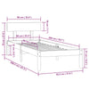 Schwarzes Bettgestell Lexie 90x200cm (Kiefer)