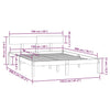 Graues Bettgestell Lexie 150x200cm (Kiefer King Size)