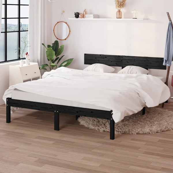 Schwarzes Bettgestell Lexie 150x200cm (Kingsize)