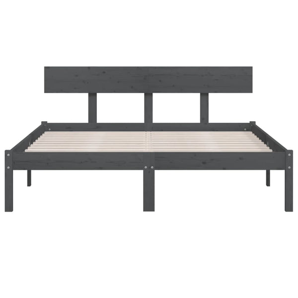 Graues Bettgestell Lexie 200x200cm (Kiefer)