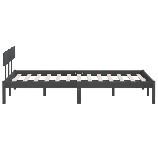 Graues Bettgestell Lexie 200x200cm (Kiefer)