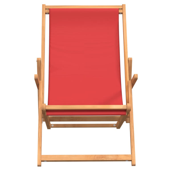 Klappbarer Liegestuhl Gulver in Rot (Teak)