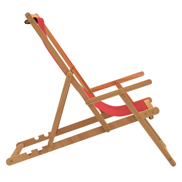 Klappbarer Liegestuhl Gulver in Rot (Teak)
