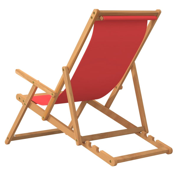 Klappbarer Liegestuhl Gulver in Rot (Teak)