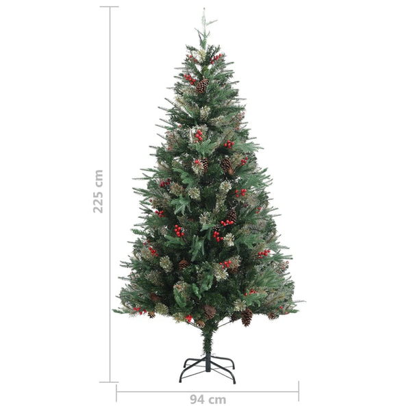 Vihreä tekojoulukuusi kävyillä Samolica 225cm (pvc ja pe)