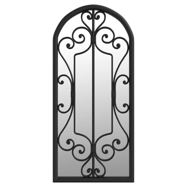 Schwarzer Garten-Spiegel Earlie 100x45cm (Eisen für den Außenbereich)